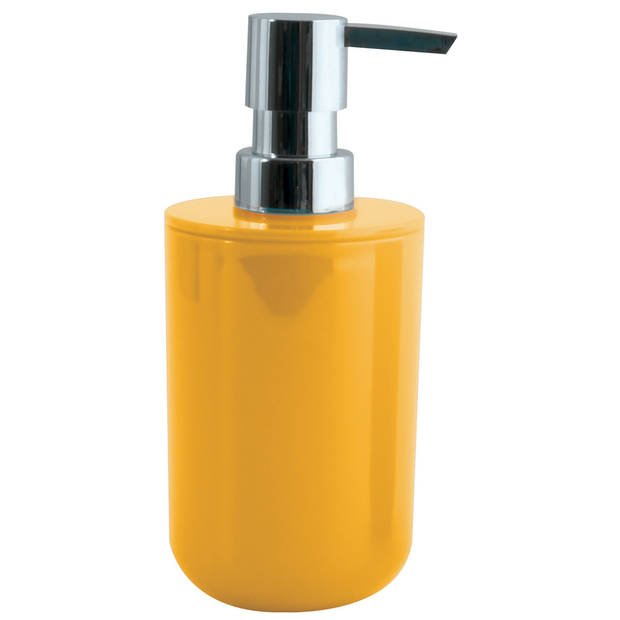 MSV badkamer droogloop mat/tapijt Kiezel - 50 x 80 cm - zelfde kleur zeeppompje - saffraan geel - Badmatjes