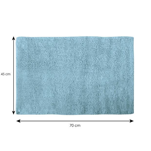 MSV Badkamerkleedje/badmat tapijt voor de vloer - lichtblauw - 40 x 60 cm - Badmatjes