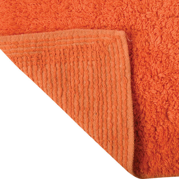 MSV Badkamerkleedje/badmat tapijt voor de vloer - oranje - 40 x 60 cm - Badmatjes
