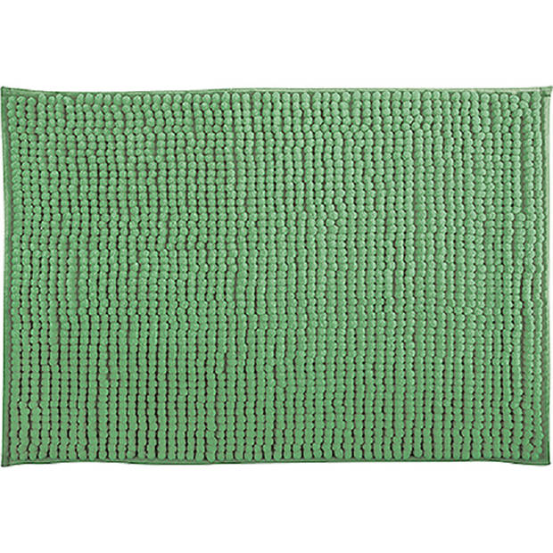 MSV Badkamerkleed/badmat tapijtje voor op de vloer - groen - 50 x 80 cm - Microvezel - Badmatjes