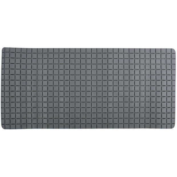 MSV Douche/bad anti-slip mat badkamer - rubber - grijs - 76 x 36 cm - Badmatjes