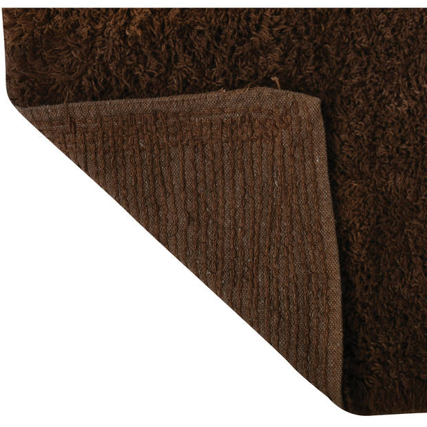 MSV Badkamerkleedje/badmat voor op de vloer - bruin - 45 x 70 cm - Badmatjes