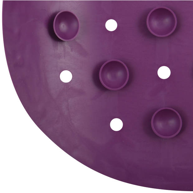 MSV Douche anti-slip mat en droogloop mat - Sevilla badkamer set - rubber/microvezel - paars - Badmatjes