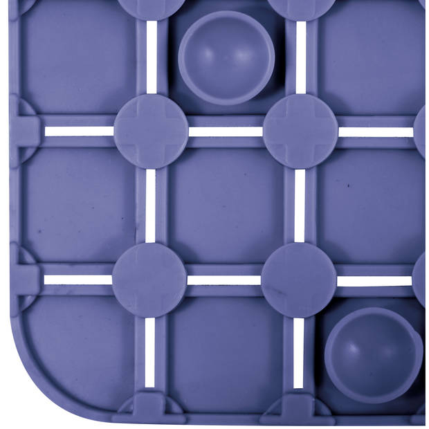 MSV Douche anti-slip mat en droogloop mat - Sevilla badkamer set - rubber/microvezel - donkerblauw - Badmatjes