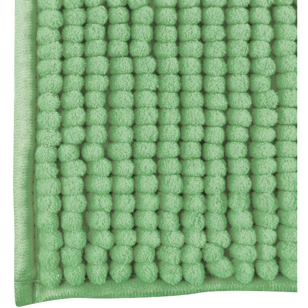 MSV Badkamerkleed/badmat - kleedje voor op de vloer - groen - 60 x 90 cm - Microvezel - Badmatjes