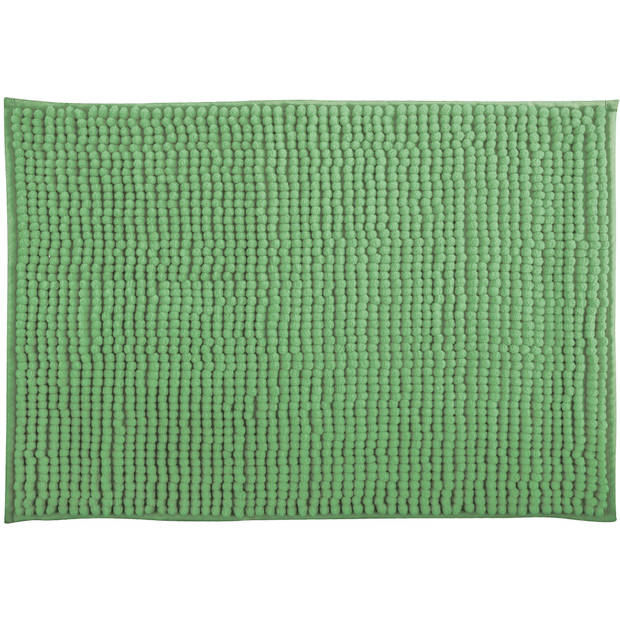 MSV Badkamerkleed/badmat - kleedje voor op de vloer - groen - 60 x 90 cm - Microvezel - Badmatjes