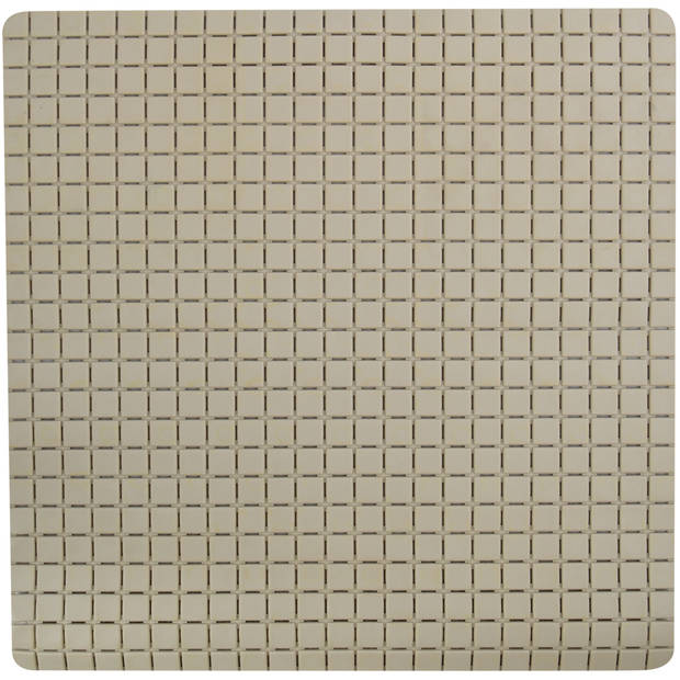 MSV Douche/bad anti-slip mat badkamer - rubber - beige - 54 x 54 cm - Badmatjes