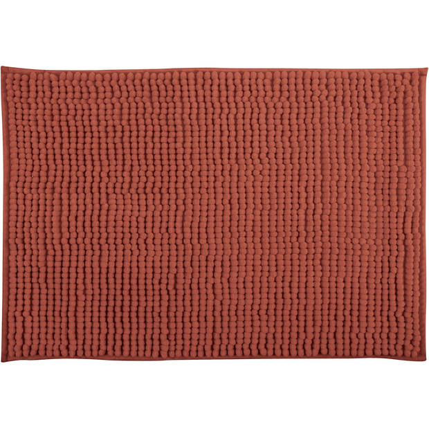 MSV Badkamerkleed/badmat - kleedje voor op de vloer - terracotta - 60 x 90 cm - Microvezel - Badmatjes