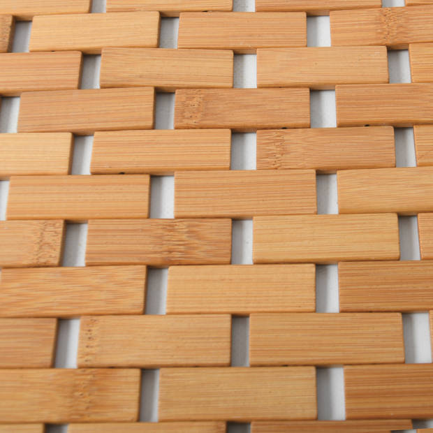 MSV Badkamerkleedje/badmat voor op de vloer - bamboe hout - 50 x 80 cm - Badmatjes