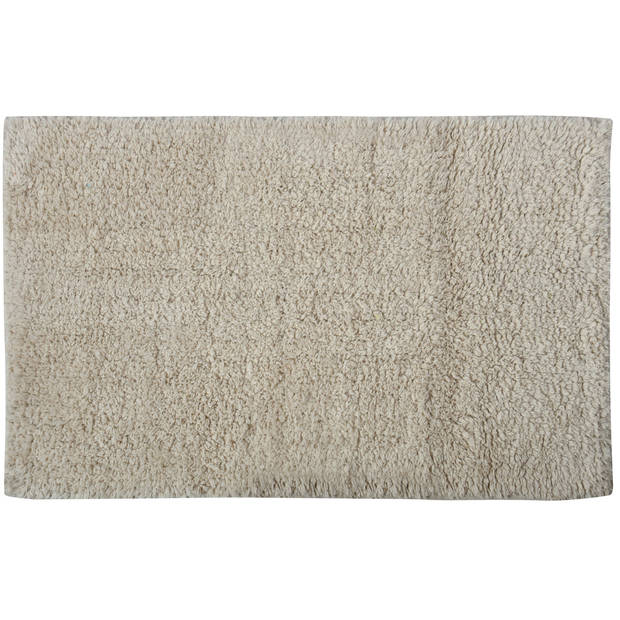 MSV Badkamerkleedje/badmat voor op de vloer - creme wit - 45 x 70 cm - Badmatjes