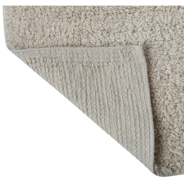 MSV Badkamerkleedje/badmatten set - voor op de vloer - creme wit - 45 x 70 cm/45 x 35 cm - Badmatjes