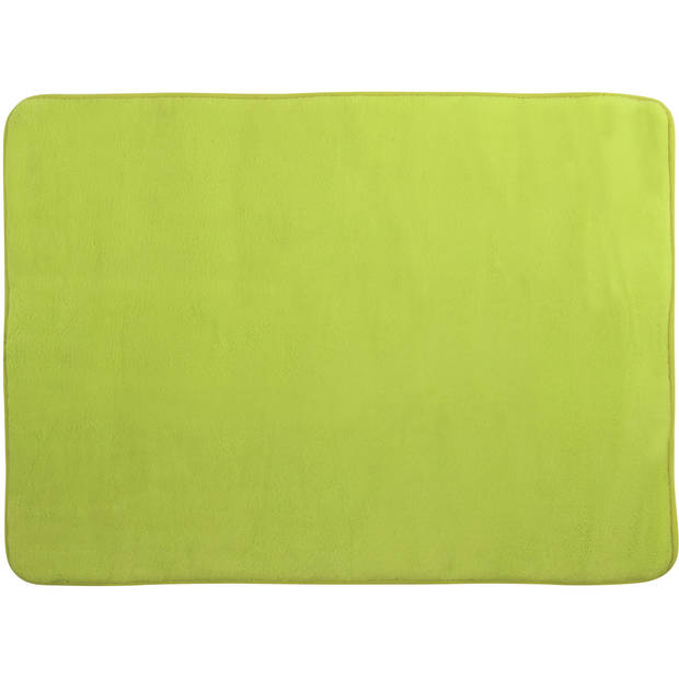 MSV Badkamerkleedje/badmat tapijt - voor op de vloer - appelgroen - 50 x 70 cm - Badmatjes