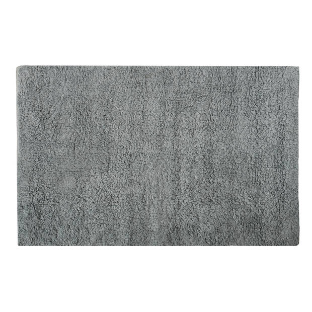 MSV badkamer droogloop mat/tapijt - Sienna - 40 x 60 cm - bijpassende kleur zeeppompje - lichtgrijs - Badmatjes