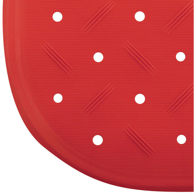 MSV Douche/bad anti-slip mat badkamer - rubber - rood - 36 x 65 cm - Badmatjes