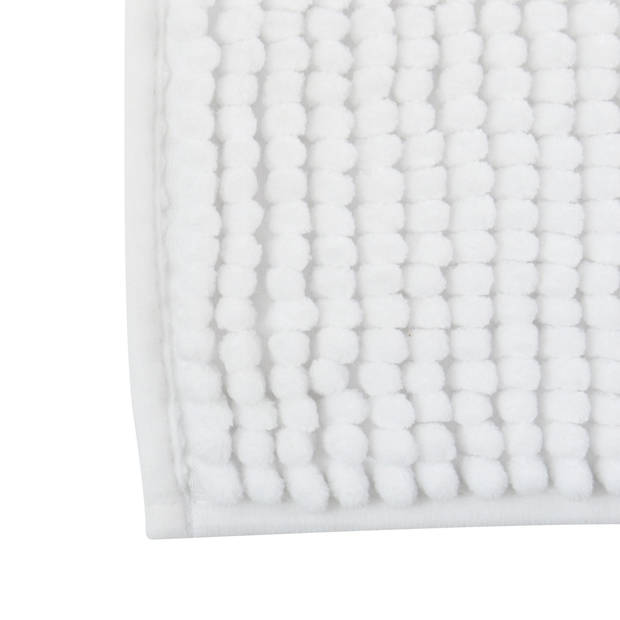 MSV Badkamerkleed/badmat tapijtje voor op de vloer - ivoor wit - 50 x 80 cm - Microvezel - Badmatjes