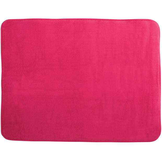 MSV Badkamerkleedje/badmat tapijt - voor op de vloer - fuchsia roze - 50 x 70 cm - Badmatjes