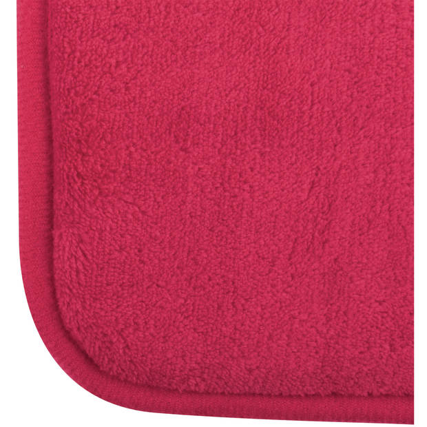 MSV Badkamerkleedje/badmat tapijt - voor op de vloer - fuchsia roze - 50 x 70 cm - Badmatjes