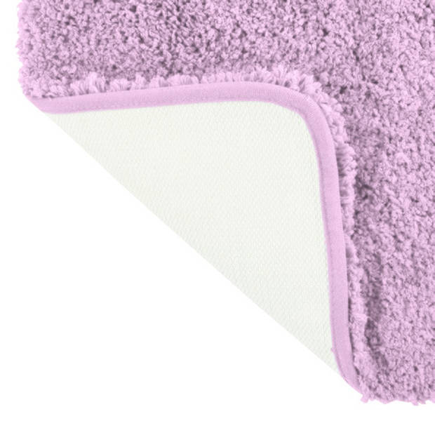 MSV Badkamerkleedje/badmat tapijt - voor de vloer - lichtroze - 50 x 70 cm - langharig - Badmatjes