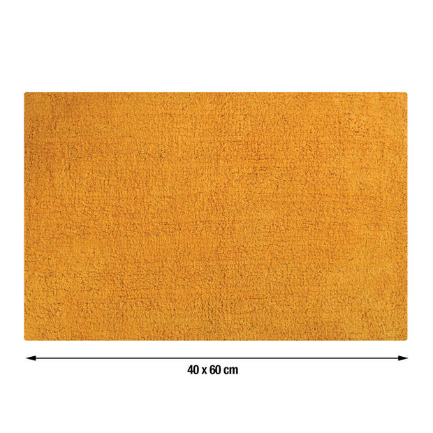 MSV Badkamerkleedje/badmat tapijt voor de vloer - saffraan geel - 40 x 60 cm - Badmatjes