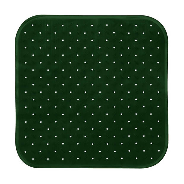 MSV Douche/bad anti-slip mat badkamer - rubber - groen - 54 x 54 cm - Badmatjes