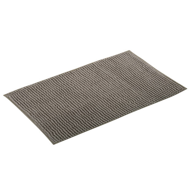 MSV Badkamerkleed/badmat tapijtje voor op de vloer - beige - 50 x 80 cm - Microvezel - Badmatjes