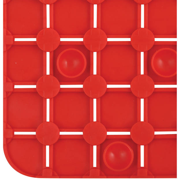 MSV Douche/bad anti-slip matten set badkamer - rubber - 2x stuks - rood - 2 formaten - Badmatjes