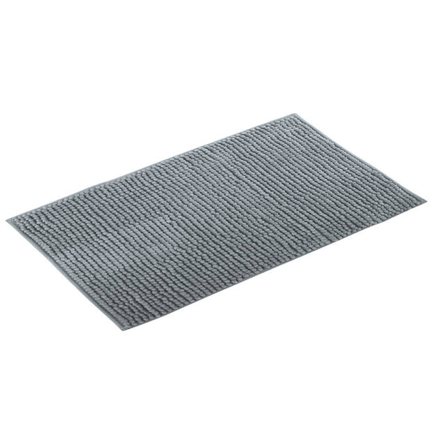 MSV Badkamerkleed/badmat tapijtje voor op de vloer - lichtgrijs - 40 x 60 cm - Microvezel - Badmatjes
