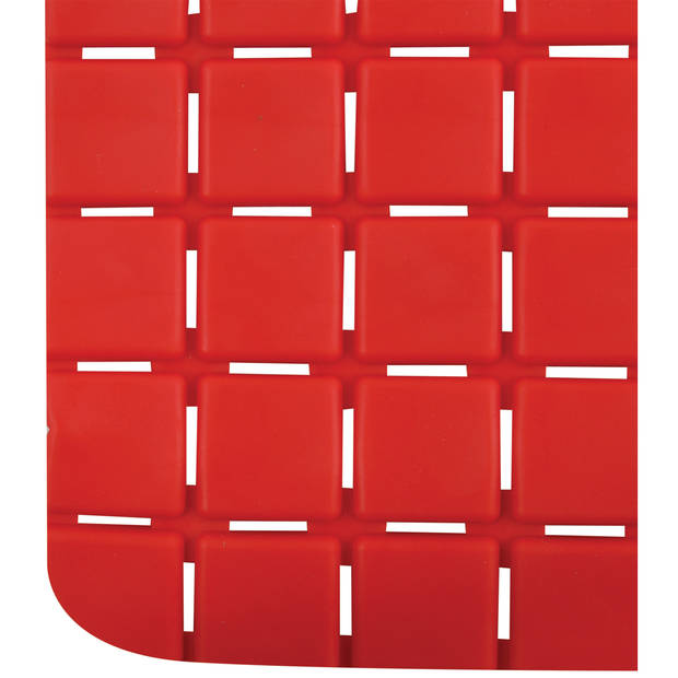 MSV Douche/bad anti-slip mat badkamer - rubber - rood - 54 x 54 cm - Badmatjes