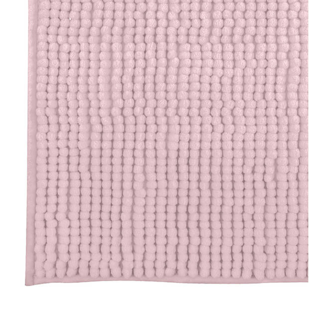 MSV Badkamerkleed/badmat tapijtje voor op de vloer - lichtroze - 40 x 60 cm - Microvezel - Badmatjes