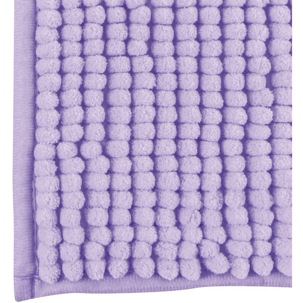 MSV Badkamerkleed/badmat tapijtje voor op de vloer - lila paars - 50 x 80 cm - Microvezel - Badmatjes