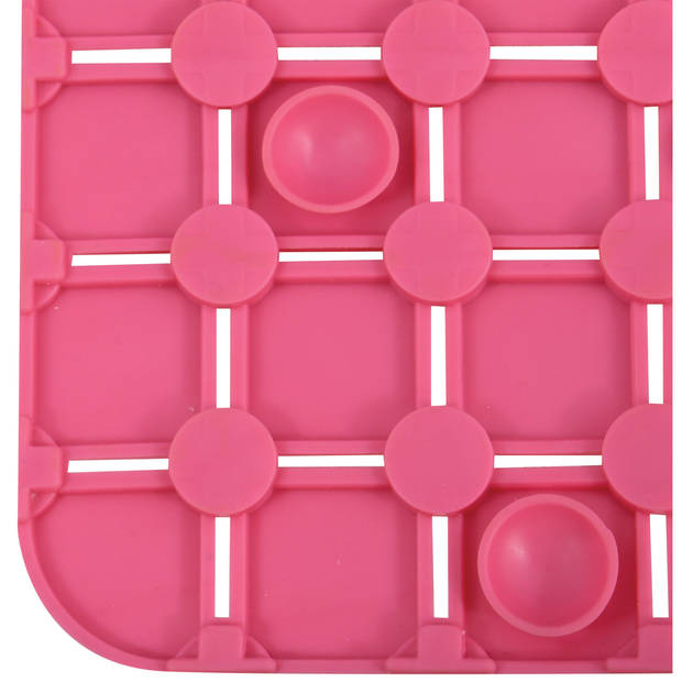 MSV Douche/bad anti-slip matten set badkamer - rubber - 2x stuks - fuchsia roze - 2 formaten - Badmatjes