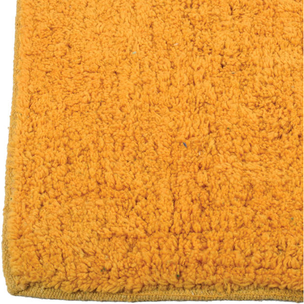 MSV Badkamerkleedje/badmat voor de vloer - saffraan geel - 45 x 70 cm - Badmatjes