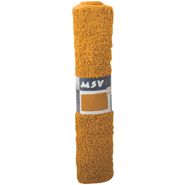 MSV Badkamerkleedje/badmat voor de vloer - saffraan geel - 45 x 70 cm - Badmatjes