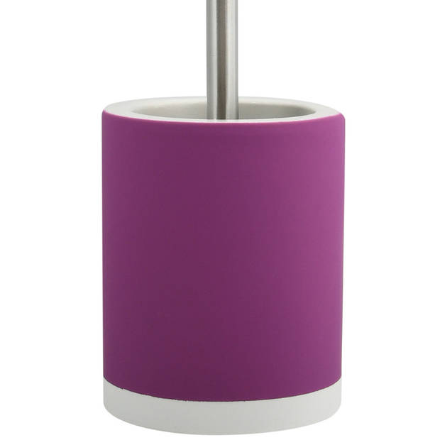 MSV Shine Toilet/wc-borstel houder - keramiek/metaal - paars - 38 cm - Toiletborstels