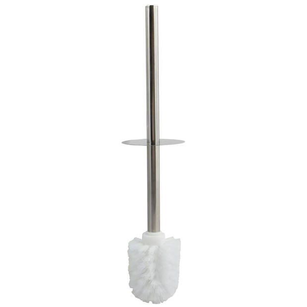 MSV Toiletborstel houder/WC-borstel - lichtgrijs - kunststof - 35 cm - Toiletborstels