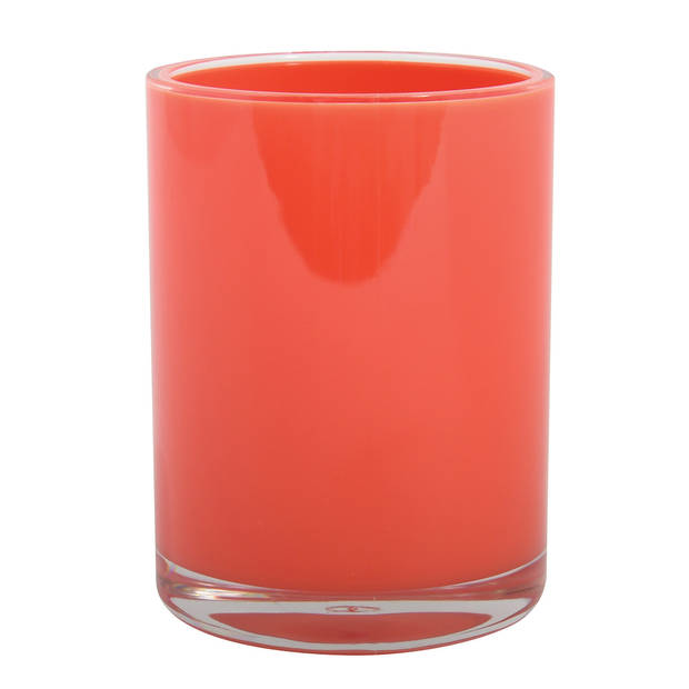MSV Badkamer drinkbeker Aveiro - PS kunststof - rood - 7 x 9 cm - Tandenborstelhouders