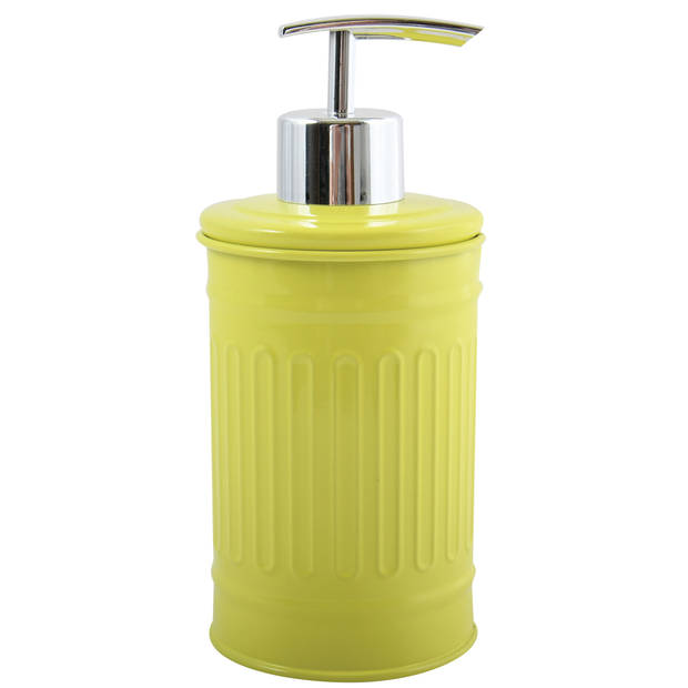 MSV Toiletborstel in houder 38 cm/zeeppompje set Industrial - metaal - appel/lime groen - Badkameraccessoireset