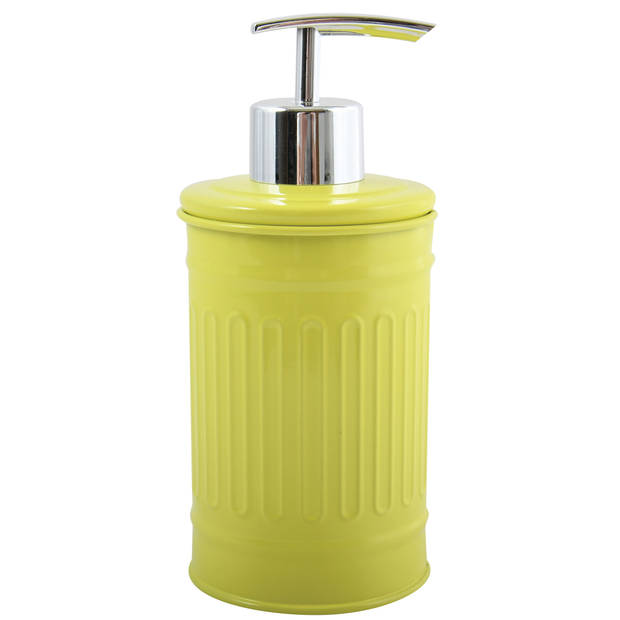 MSV Zeeppompje/dispenser - Industrial - metaal - appelgroen - 7.5 x 17 cm - 250 ml - Zeeppompjes