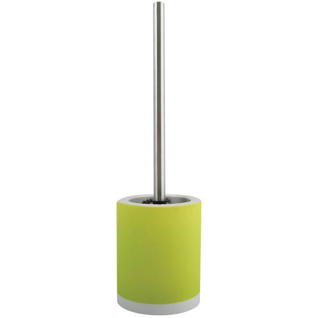 MSV Shine Toilet/wc-borstel houder - 2x - keramiek/metaal - appelgroen - 38 cm - Toiletborstels