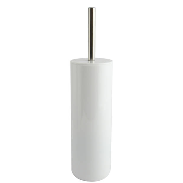 MSV Toiletborstel in houder 38 cm/zeeppompje set Moods - kunststof - ivoor wit - Badkameraccessoireset
