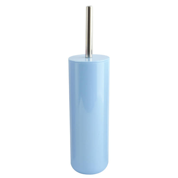 MSV Toiletborstel in houder 38 cm/zeeppompje set Moods - kunststof - lichtblauw - Badkameraccessoireset