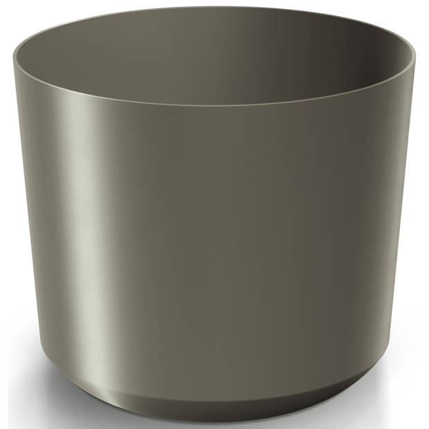 Prosperplast Plantenpot/bloempot Babylon - 2x - kunststof - buiten/binnen - titanium grijs - D18 x H18 cm - Plantenpotte