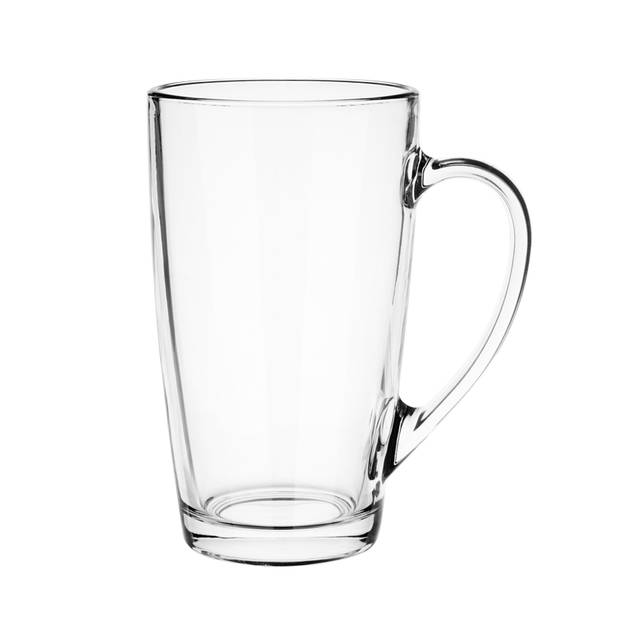 Glasmark Theeglazen/koffie glazen Sheffield - transparant glas - 12x stuks - 400 ml - Koffie- en theeglazen