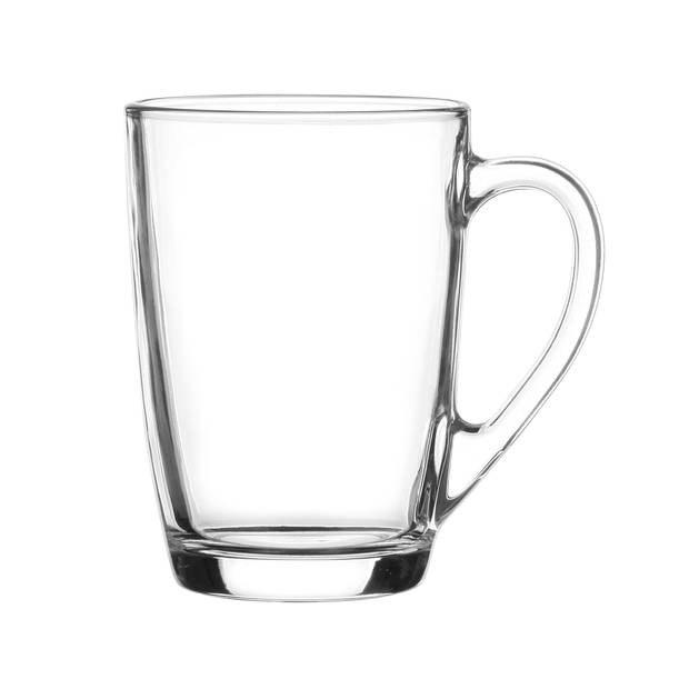 Glasmark Theeglazen/koffie glazen York - transparant glas - 12x stuks - 300 ml - Koffie- en theeglazen