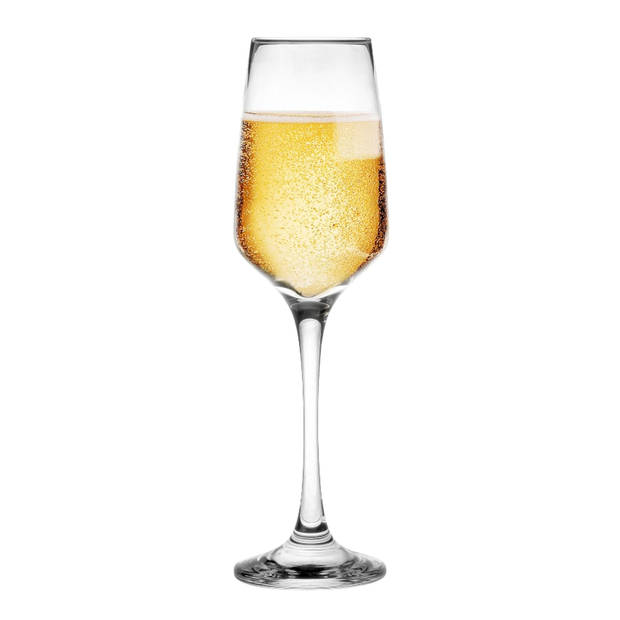 Glasmark Champagneglazen/prosecco - Flutes - transparant glas - 6x stuks - 210 ml - Champagneglazen