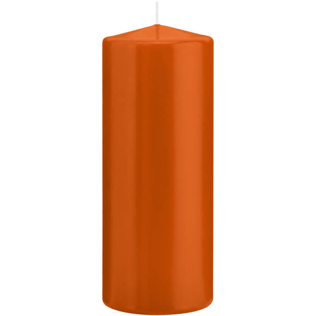 Stompkaarsen set van 3x stuks oranje 12-15-20 cm - Stompkaarsen