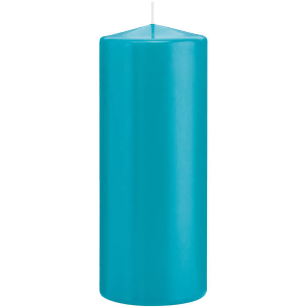 Stompkaarsen set van 6x stuks turquoise blauw 12-15-20 cm - Stompkaarsen