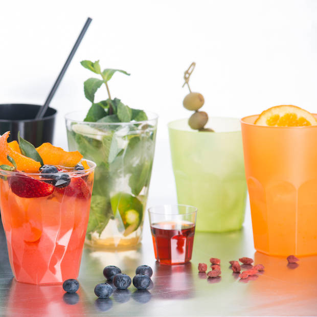 Santex drinkglazen frosted - transparant - 12x - 420 ml - onbreekbaar kunststof - Cocktailglazen - Drinkglazen