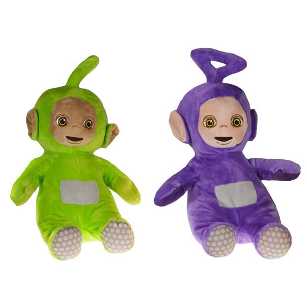 Pluche Teletubbies speelgoed set knuffel Tinky Winky en Dipsey 30 cm - Knuffelpop