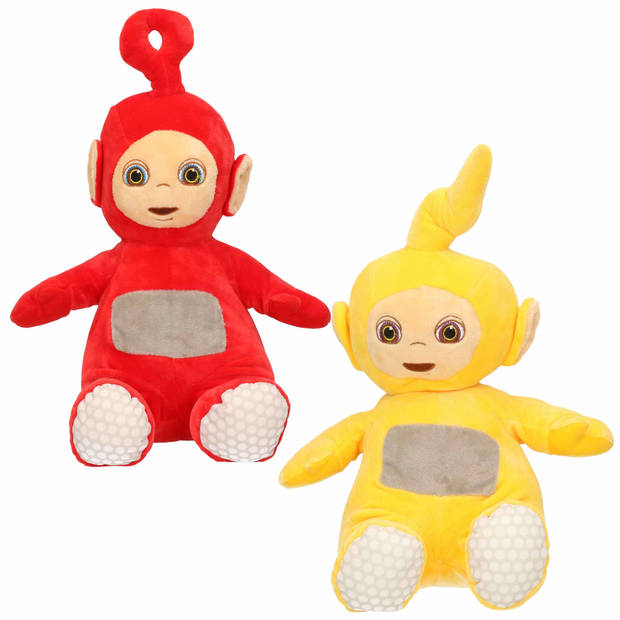 Set van 2x pluche Teletubbies speelgoed knuffels Laa-Laa en Po 30 cm - Knuffelpop